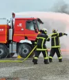 Renault Trucks C with Fmogp (high-power foam van) in action at Sète (France))