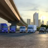 Renault Trucks E-TECH 2024 range without the Kleuster cargo bike, with vehicles in launch colours