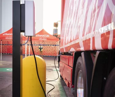 Coca Cola Belgium 30 E-Tech Trucks charging 2